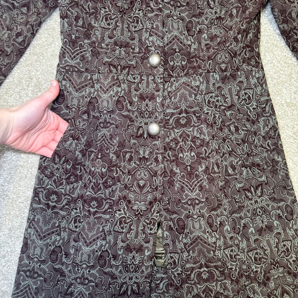 Vtg y2k Papillon Los Angeles Women Brocade Lace Collar Coat Jacket Size S Whimsy - Picture 6 of 9